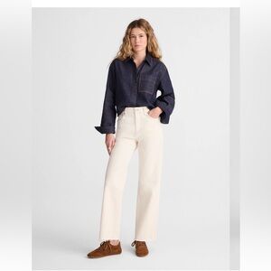 Madewell The Perfect Vintage Wide Leg Cropped Cream Jeans